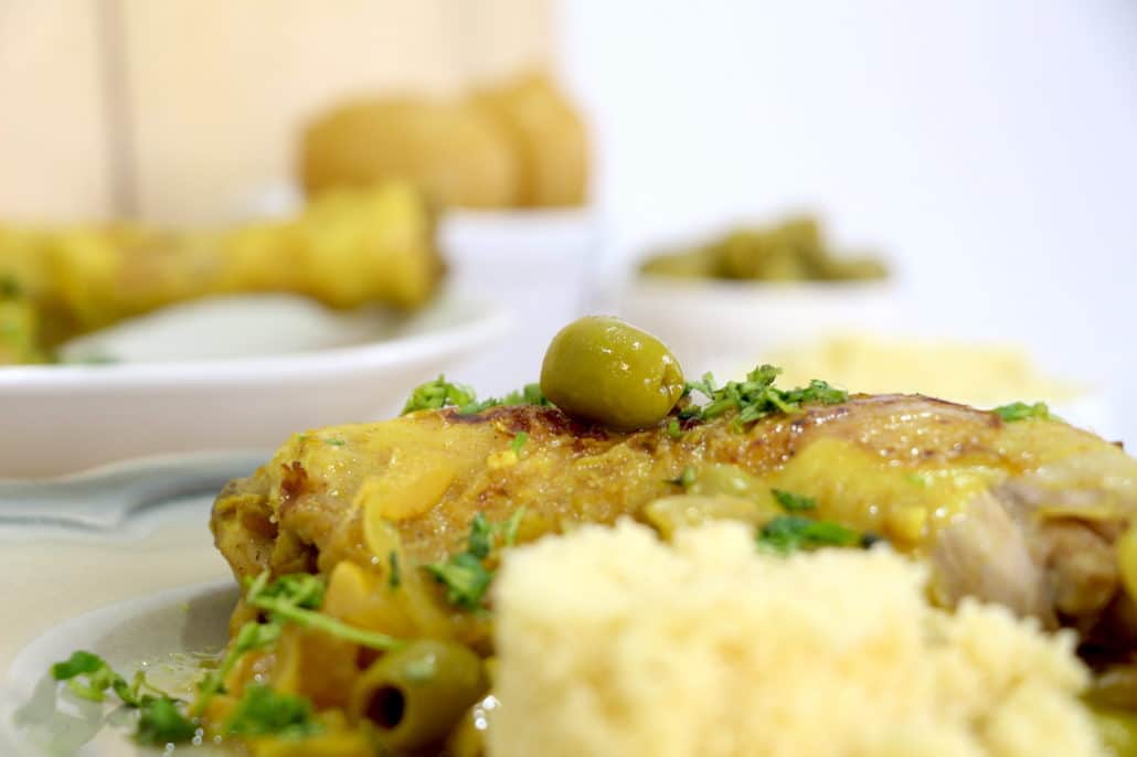 poulet au citron confit olives et coriandre