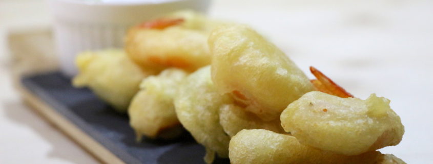 tempura de crevettes et légumes